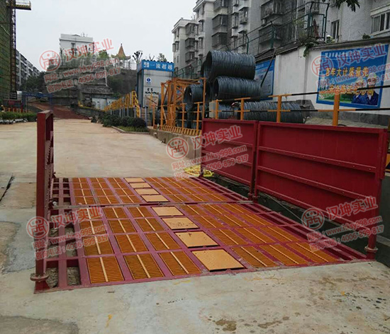 湖南五建在湖南汉坤采购工地洗车槽实景图